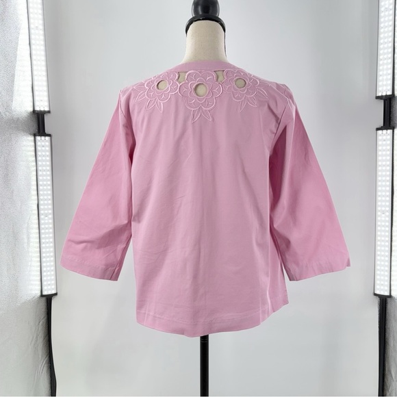 Bob Mackie Wearable Art Pink Floral Cutout Embroidered Jacket Women’s Size Small - Picture 11 of 14